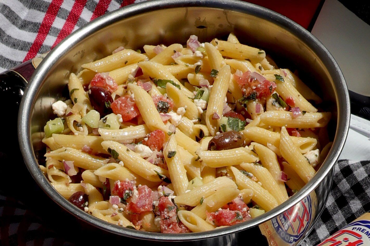 Pasta Salad with Black Olives and Feta, Wednesday, May 12, 2021.